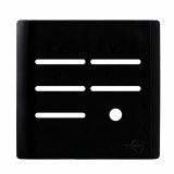 Placa p/ 5 Interruptores + Furo 4x4 - Novara Preto Brilhante 